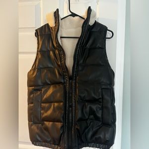 Rebecca Minkoff Vegan Leather and Sherpa Reversible Vest